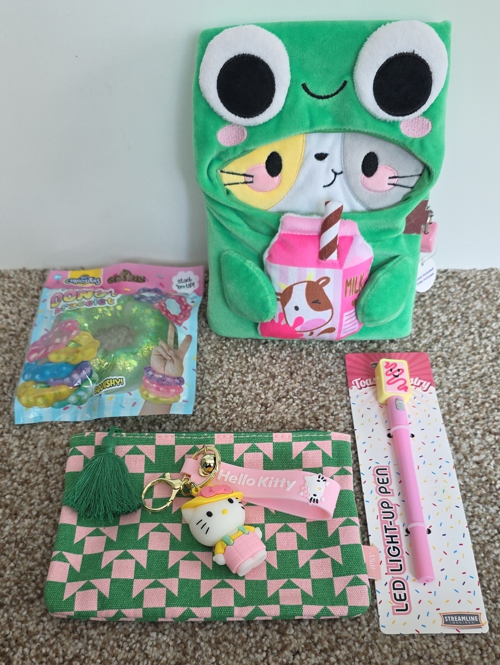 Girls Accessory Bundle - Journal, Squishy, Keychain, Pen, And Pouch - NWT